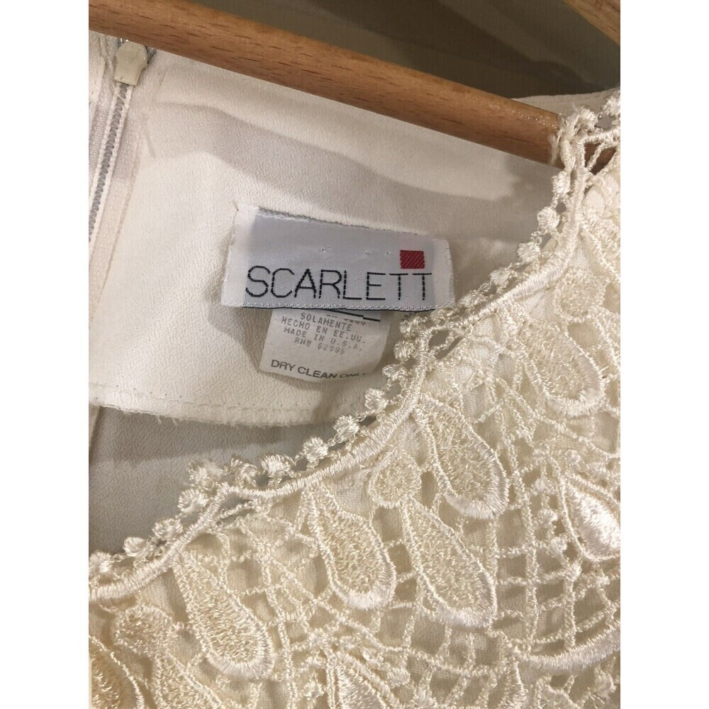 Scarlett VintageIvory Lace Maxi Prairie Boho Cottage Core Cream Dress Nightgown - Picture 4 of 11